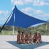 BESTSET 1010ft UPF50+ Beach Tent Sun Shelter, Windproof Stable Outdoor Pop Up Beach Shade Canopy for Camping, Fishing, Backyard Fun or Picnics, 4 Poles view 1