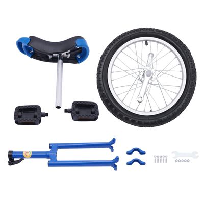 Hanmorfarbi 24in Unicycle 176lbs Unicycles for Adults, Thickened Frame One Wheel Unicycle, Big Wheels Bicycle for Above 69in Adults,32-37in Height Adjustable,Anti-Slip Wheel (Blue)