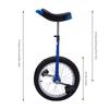 Hanmorfarbi 24in Unicycle 176lbs Unicycles for Adults, Thickened Frame One Wheel Unicycle, Big Wheels Bicycle for Above 69in Adults,32-37in Height Adjustable,Anti-Slip Wheel (Blue) view 3