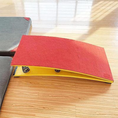 PZEOB Curved Gymnastics Vault Springboard Portable Gymnastics Springboard 4 Pcs Springs Elastic Board No Installation Required