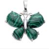 AMAZWI Natural quartz 1pc butterfly formed pendant amethyst natural crystals tiger eye geman opal artificial stone for women gift necklace jewelry (Size : Malachite) view 1