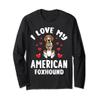 American Foxhound Dog With Stuffed Animal Long Sleeve T-Shirt view 1