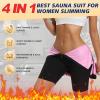 Valcatch Sauna Suit for Women Waist Trainer 4 in 1 Slimming Full Body Shaper Workout Top with Shorts Sleeve and Zipper view 3