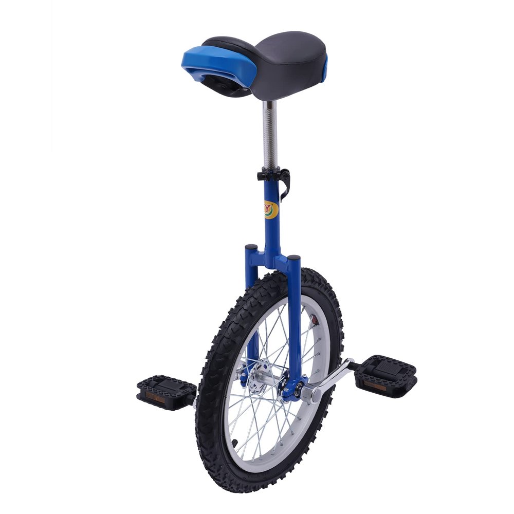LIYUANJUN 24Inch Wheel Unicycle, Outdoor Unicycle for Above 69Inch Adults One Wheel Bike w/Saddle & Pedals for Sports Fitness Exercise 32-37Inch Height Adjustable Adult Unicycle-Blue