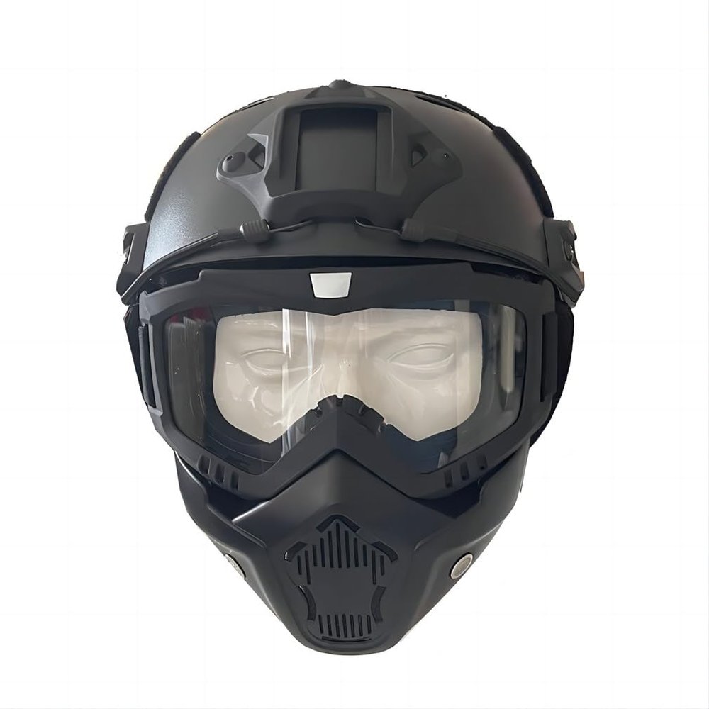 Airsoft Helmet and Mask Fast Base Jump Helmet PJ Style Airsoft Helmets Tactical Full face mask with Detachable and Adjustable Goggles