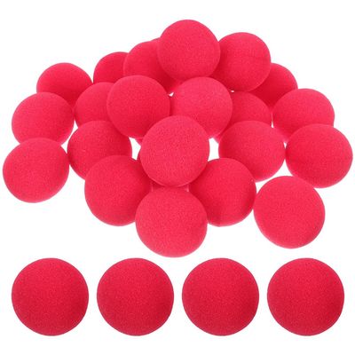 LOGOFUN 100Pcs Clown Nose Red Foam Clown Noses Red Sponge Nose Props for Halloween Christmas Carnival Circus Party Cosplay Party Costume Accessories - 50MM