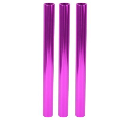Pilipane Track and Field Relay Batons Sticks, 3pcs Aluminum Alloy Electroplated Relay Batons, Track Batons Race Equipments for Track and Field Sprint Matches (Purple)