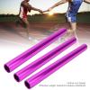 Pilipane Track and Field Relay Batons Sticks, 3pcs Aluminum Alloy Electroplated Relay Batons, Track Batons Race Equipments for Track and Field Sprint Matches (Purple) view 3