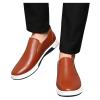 BORAMAX Men's Casual Non-Slip Oxford Shoes -Men's Flat Fashion Breathable Business Formal Dress Sneakers Dress Shoes for Men C-Brown view 2