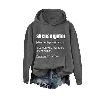 MOGUI Shenanigans Coordinator Women Here for The Shenanigans Shirt Shamrock Print Long Sleeve Shirt Irish Green Sweatshirt, 3X-Large