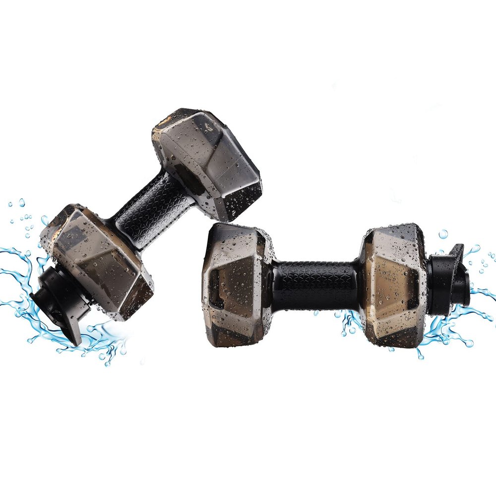 TITA-DONG Swimming Aquatic Dumbbells, Pool Exercise Fitness Dumbbells Water Sports Equipment, Water Fillable Weights Dumbbells for Swimming Learning (Black)