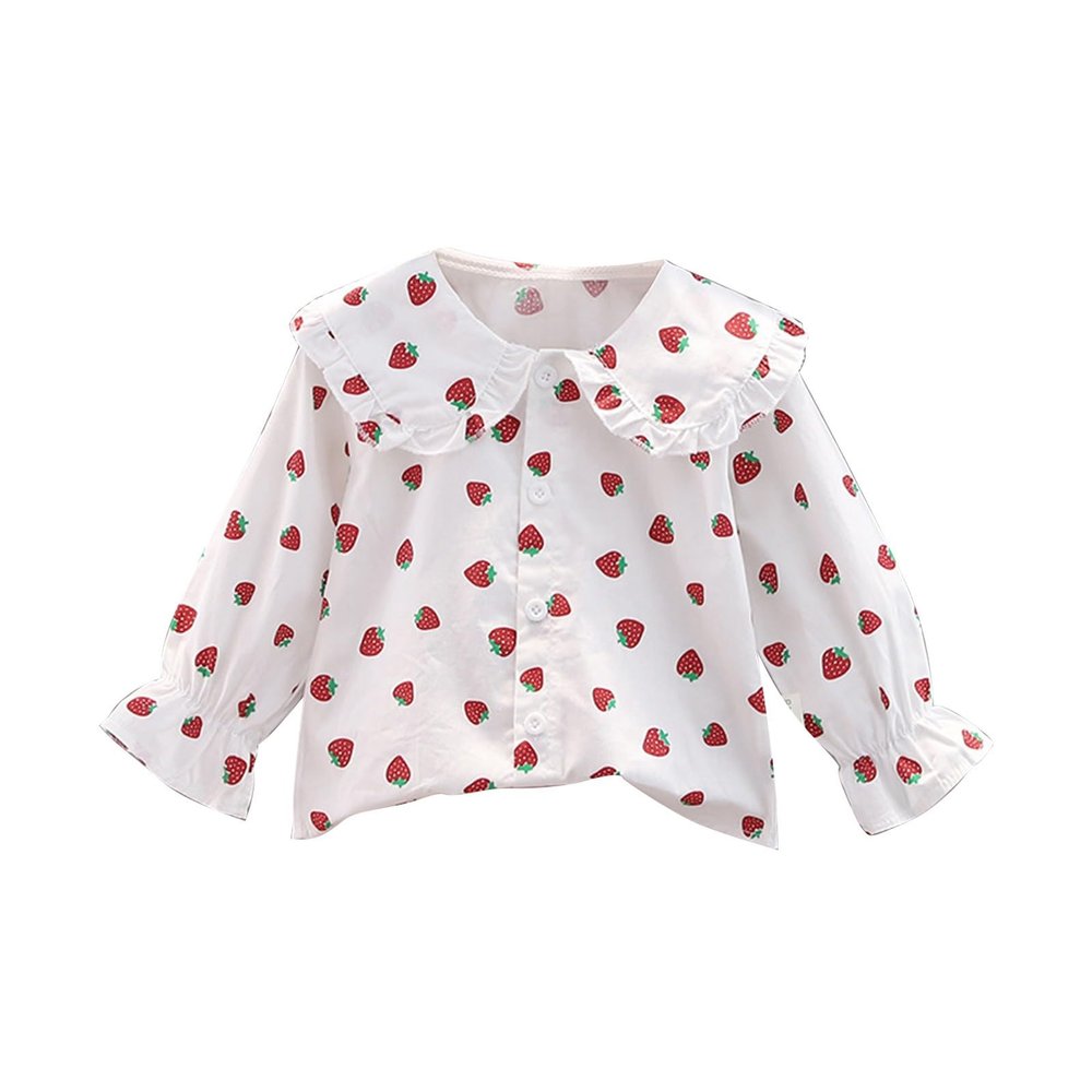 Toddler Midi Tops Kids Baby Girls Summer Casual Loog Sleeves Blouse Doll Collar Shirt Casual Fall Spring Tee Tops