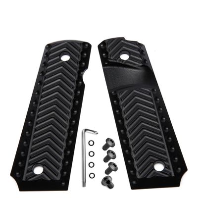 Guuun G10 1911 Grip with Epaulettes Texture for Optimal Hand-Feel Unparalleled Control and Includes Screw Set - Blak