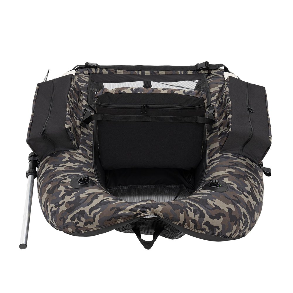 Portable Fishing Boat with Compact Size, Outdoor Fishing Boat, Inflatable Fishing Boat for Fishing Activities, Adjustable Backrest with Two Buckle Straps (Camouflage)