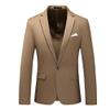 JEsilunmaMY Men Slim Fit Solid Blazer Jacket Business Casual Suit Sport Coat Lightweight Suit Jacket for Wedding Party Dinner (Khaki,6X-Large) view 1