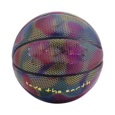 JOROBURO Reflective Basketball, Holographic Glowing Reflective Basketball, Size 7 Luminous Basket Ball for Night Game, Glow in The Dark Basketball Cool Glow Basketball Gifts for Girls Boys(#1)