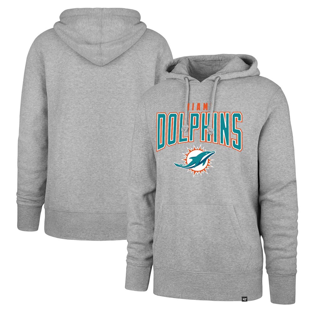 47 Men's Gray Miami Dolphins Headline Pullover Hoodie