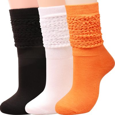 3 Pairs Women Winter Wool Cable Knit Crew Knee High Boot Socks,Size 5-11#W919 (Polyester Blend, Color E09)