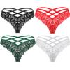 Avidlove Lace Cheeky Underwear for Women Cute Criss Cross Thong Panties Valentines Day 4 Pack view 1