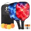 2024 niupipo Pickleball Paddles, Pickleball Paddles Set of 2, Fiberglass Surface, Polypropylene Honeycomb Core, Cushion Grip, Lightweight Pickleball, Portable Carry Bag view 1