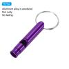 PATIKIL Emergency Whistle, 6 Pack Loud Sound Aluminum Keychain Whistles Outdoor Safety Survival Whistle for Boating Camping Hiking, Purple view 3