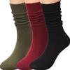 3 Pairs Women Winter Wool Cable Knit Crew Knee High Boot Socks,Size 5-11#W919 (Polyester Blend, Color D40) view 1