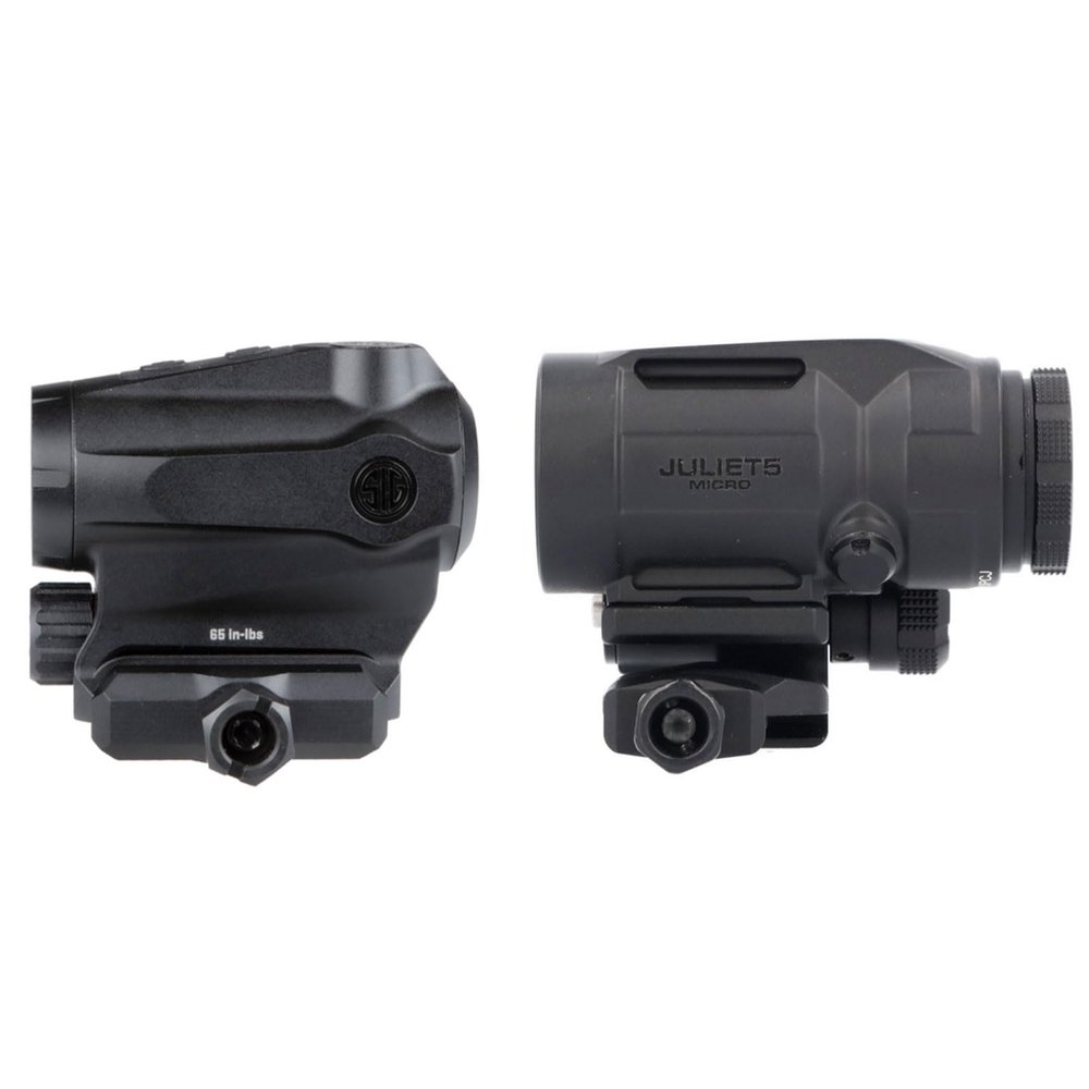 Sig Sauer ROMEO5XDR 1x20 mm 2 MOA Red Dot Sight & Juliet5-Micro 5X Magnifier Combo - Compact Rugged Durable Waterproof Gun Optics