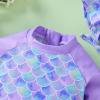 WOLBAY Baby Girl Swimsuit Long Sleeve One Piece Rash Guard with Sun Hat Zipper Bathing Suit Size 0-2T (US, Age, 0 Months, 3 Months, Purple) view 4