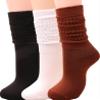 3 Pairs Women Winter Wool Cable Knit Crew Knee High Boot Socks,Size 5-11#W919 (Polyester Blend, Color E16) view 1