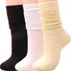 3 Pairs Women Winter Wool Cable Knit Crew Knee High Boot Socks,Size 5-11#W919 (Polyester Blend, Color E04) view 1
