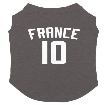 France Jersey - Soccer Sporty Dog Shirt (Dark Gray, 3X-Large)