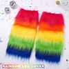 Aiosy Faux Fur Leg Warmers Rainbow Furry Leg Warmer Long Boot Cuff Cover Fuzzy Leg Warmers Irish Rave Costume for Women (Multicolour) view 2