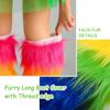 Aiosy Faux Fur Leg Warmers Rainbow Furry Leg Warmer Long Boot Cuff Cover Fuzzy Leg Warmers Irish Rave Costume for Women (Multicolour) view 4