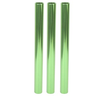 Pilipane Track and Field Relay Batons Sticks, 3pcs Aluminum Alloy Electroplated Relay Batons, Track Batons Race Equipments for Track and Field Sprint Matches (Green)