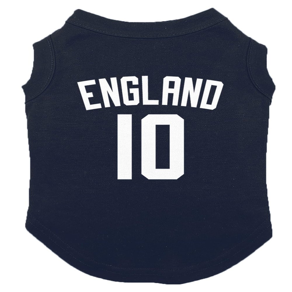 England Jersey - Soccer Sporty Dog Shirt (Navy, Medium)