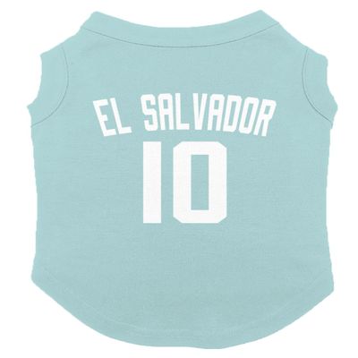 El Salvador Jersey - Soccer Sporty Dog Shirt (Chill, X-Large)