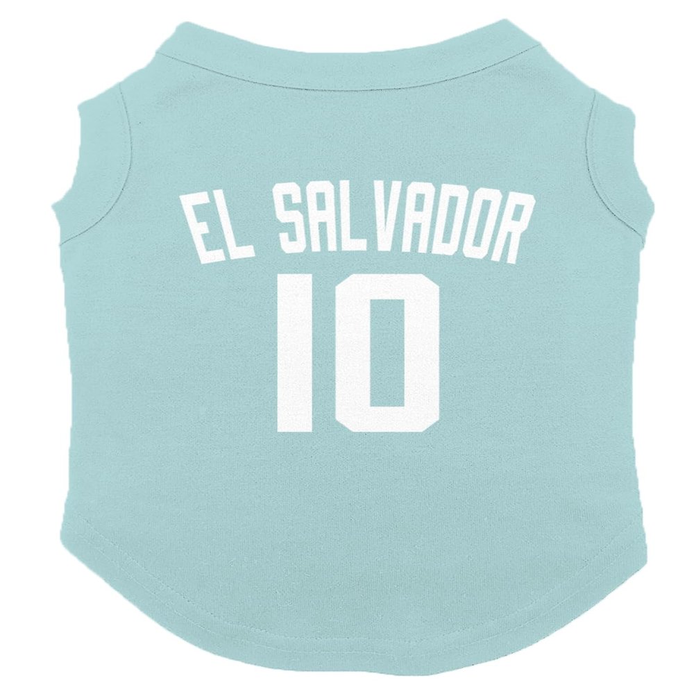 El Salvador Jersey - Soccer Sporty Dog Shirt (Chill, X-Large)