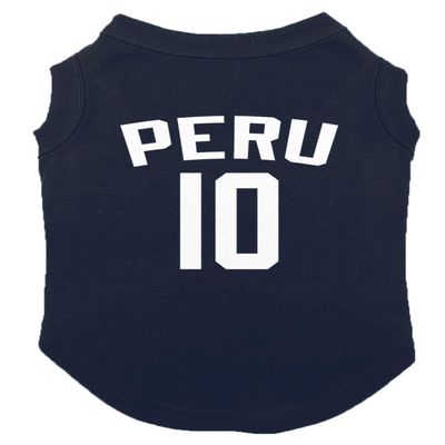Peru Jersey - Soccer Sporty Dog Shirt (Navy, 3X-Large)