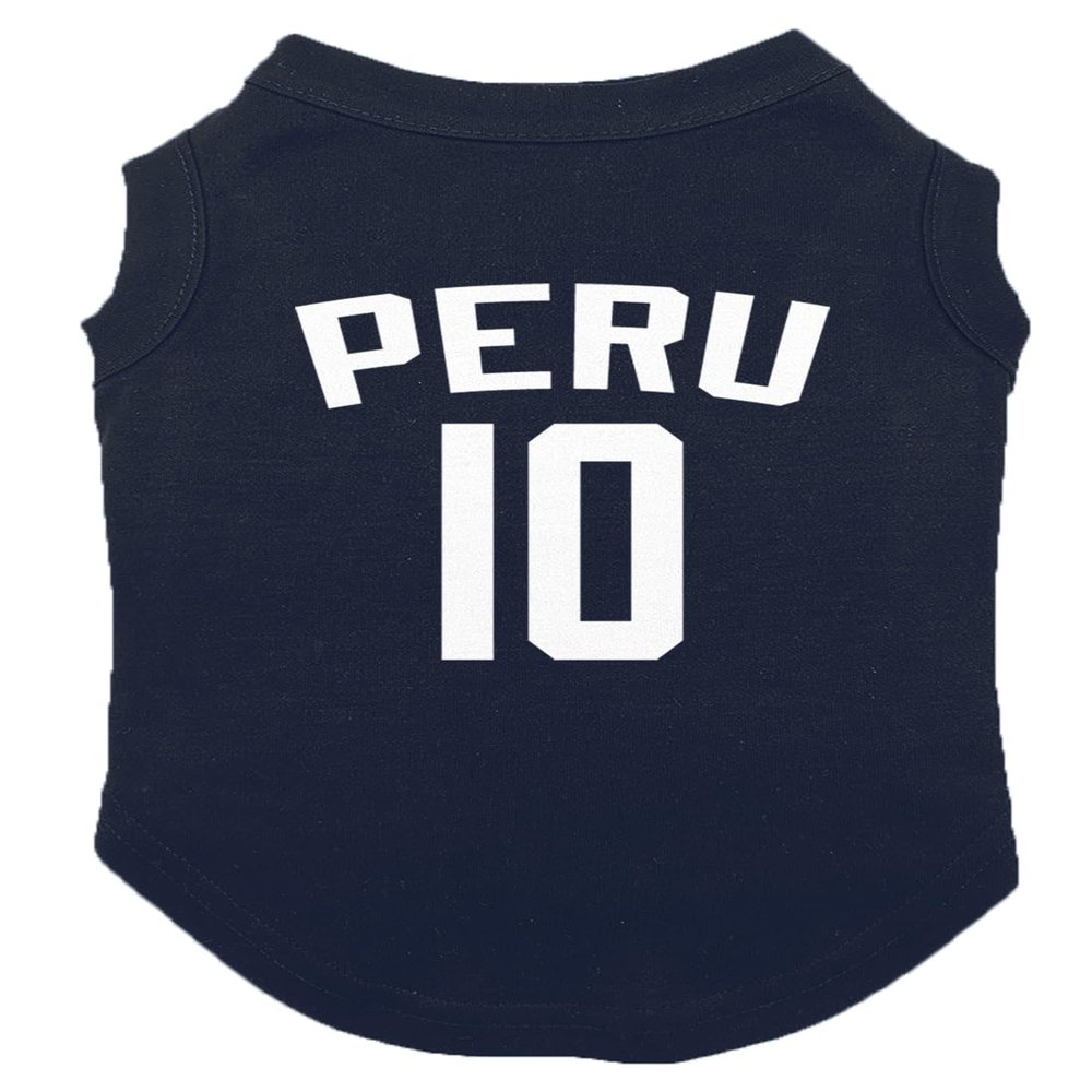 Peru Jersey - Soccer Sporty Dog Shirt (Navy, 3X-Large)