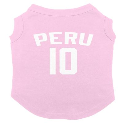 Peru Jersey - Soccer Sporty Dog Shirt (Pink, X-Large)