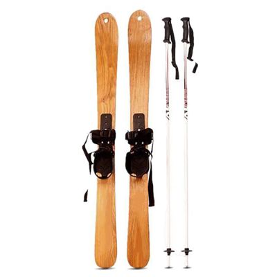 CBLdF Wooden Skis for Adults and Children,Mens Skis for Winter Shoes with Snow Poles Mini Skis for Snow by Snowfeet Ideal for Skiing and Ice Skating-Snowboard Enfant 110 cm