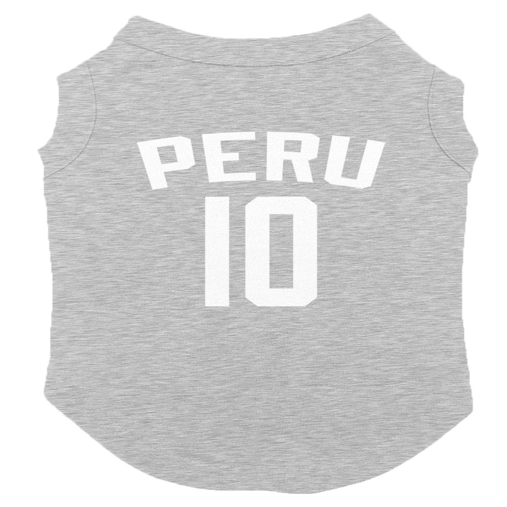 Peru Jersey - Soccer Sporty Dog Shirt (Light Gray, Medium)