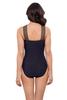 Aqua Green Women's Full Coverage Novelty Trim High Criss Cross Neck One Piece Swimsuit, True Navy, X-Large view 3