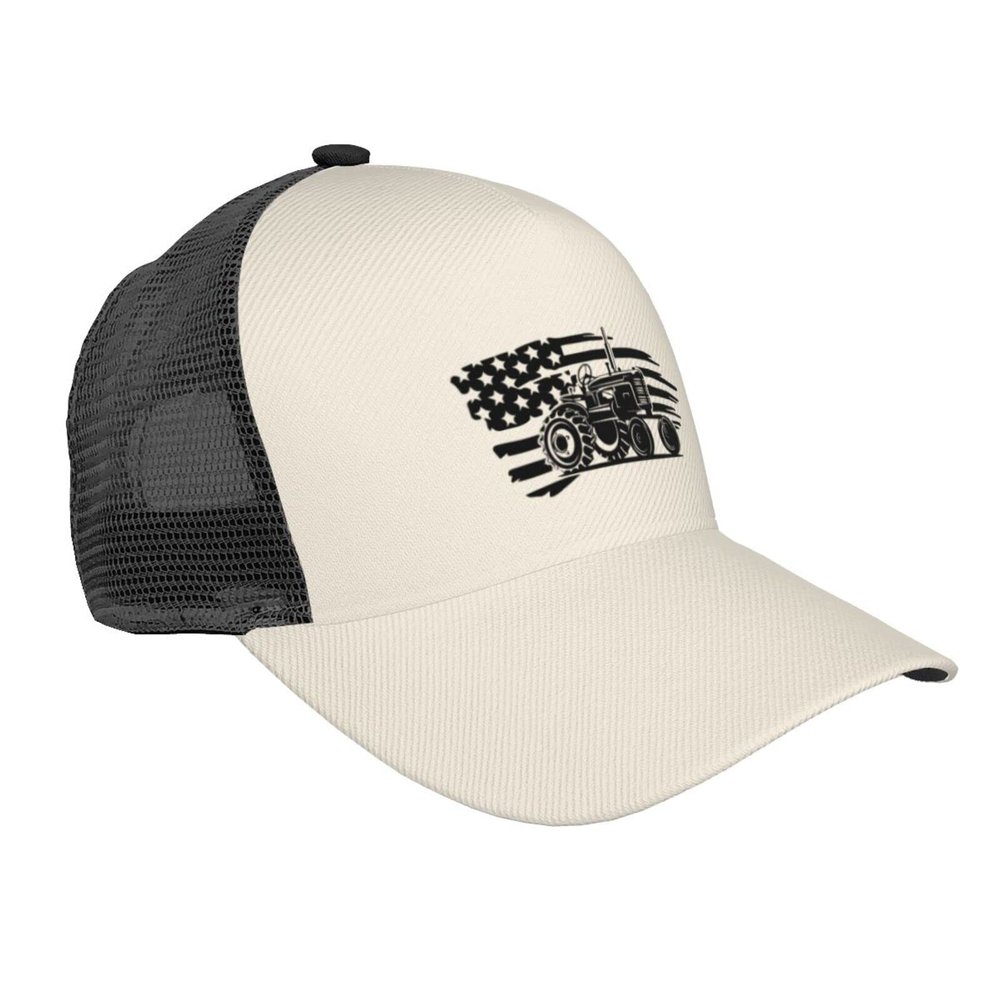 MULIHU American Flag Tractor Baseball Cap for Men Women Trucker Hats Mesh Back Cap Adjustable Breathable Hat Baseball Cap Dad Hats