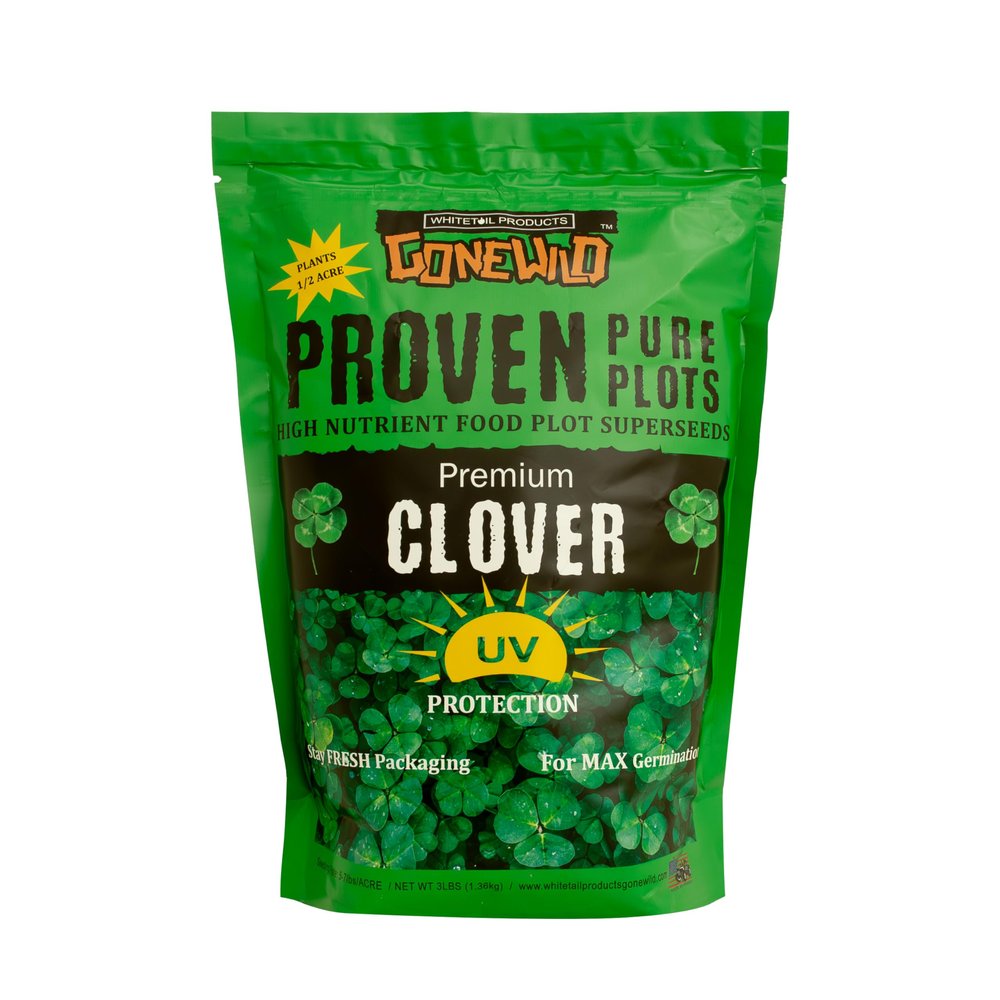 Whitetail Products Gone Wild, Premium Clover Food Plot Seeds, 3lb Bag, G2699