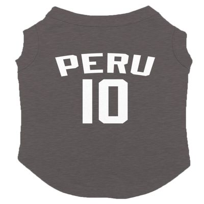 Peru Jersey - Soccer Sporty Dog Shirt (Dark Gray, X-Small)