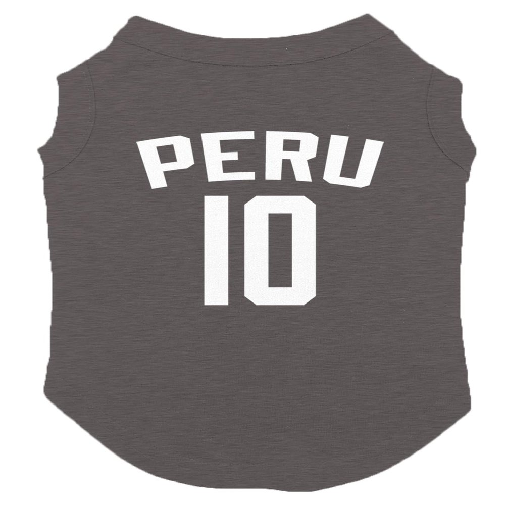 Peru Jersey - Soccer Sporty Dog Shirt (Dark Gray, X-Small)