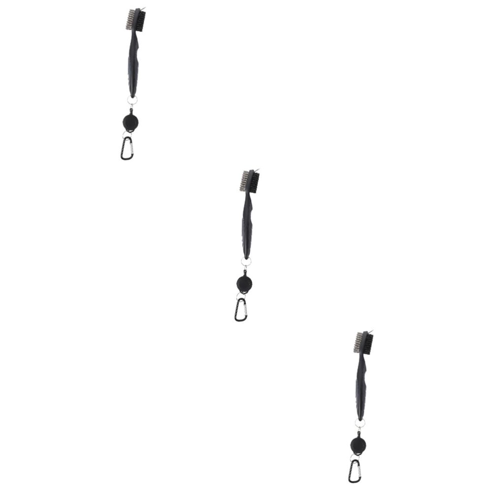 BESPORTBLE 3 Pcs Golf Cleaning Tool Double-Sided Brush Club Groove Cleaner Accessory Kit Easy to Carry