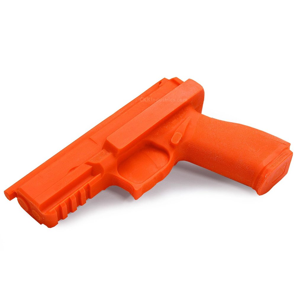 American Safety Props - Non-Functional Solid Polymer Holster Molding Gun Prop - (Prepped) - Blaze Orange - U.S.A. Made - Compatible with Springfield Armory Echelon