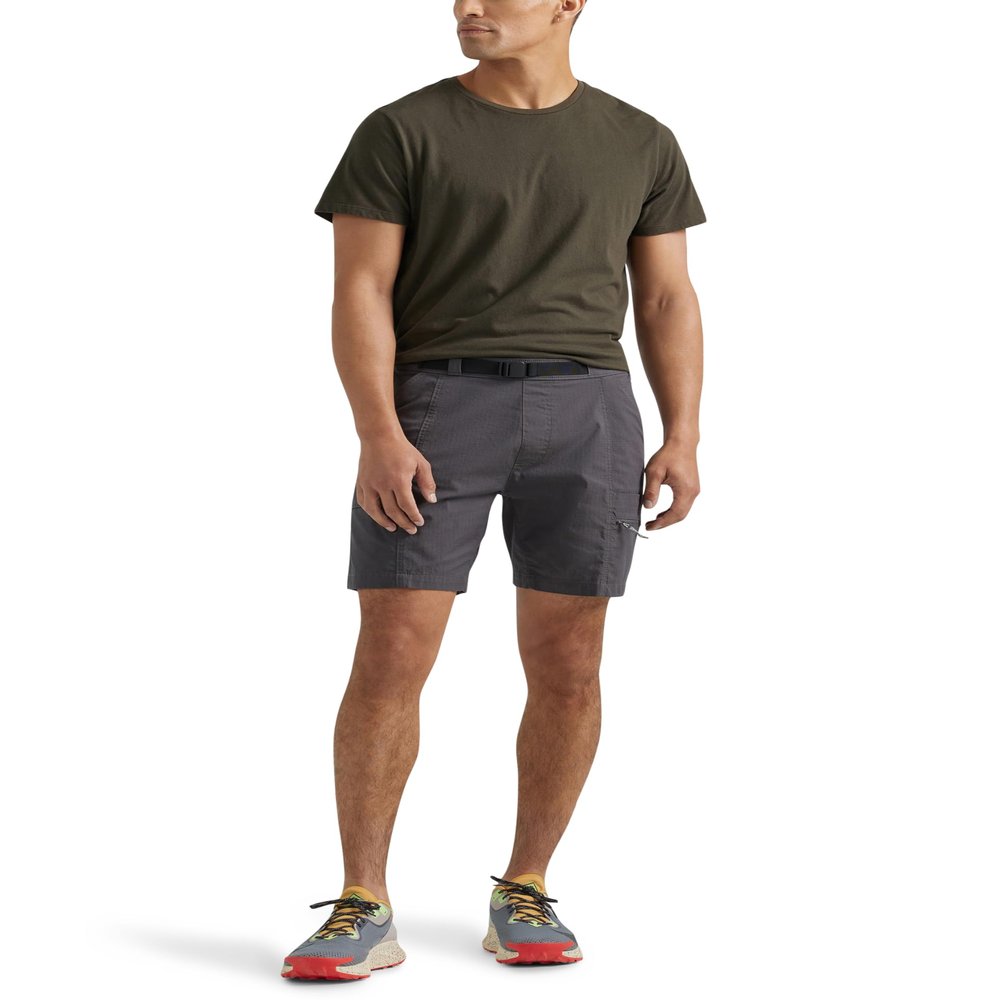 ATG by Wrangler Men's Relaxed Fit Belted Canyon Cliff Shorts, Asphalt, Large